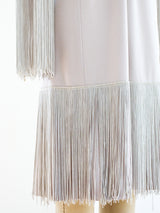 Beige Fringed Jersey Dress Dress arcadeshops.com