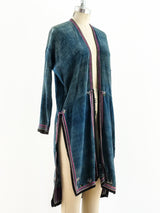 Embroidered Indigo Duster Jacket arcadeshops.com