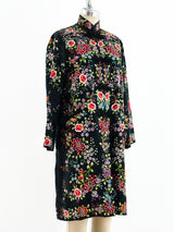 Floral Embroidered Silk Duster Jacket arcadeshops.com