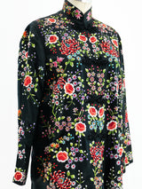 Floral Embroidered Silk Duster Jacket arcadeshops.com