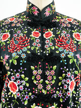 Floral Embroidered Silk Duster Jacket arcadeshops.com