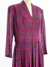 Pauline Trigere Paisley Crepe Dress Dress arcadeshops.com