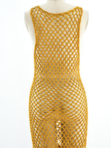 Gold Chenille Crochet Maxi Dress arcadeshops.com