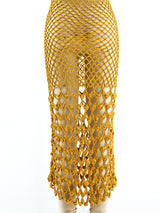 Gold Chenille Crochet Maxi Dress arcadeshops.com