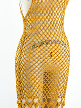 Gold Chenille Crochet Maxi Dress arcadeshops.com