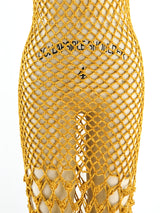 Gold Chenille Crochet Maxi Dress arcadeshops.com