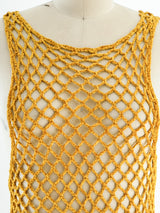Gold Chenille Crochet Maxi Dress arcadeshops.com