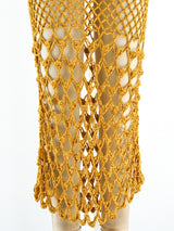 Gold Chenille Crochet Maxi Dress arcadeshops.com