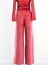 Coral Stretch Velvet Jumpsuit Suit arcadeshops.com
