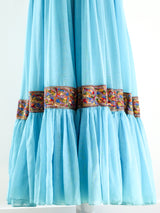 Turquoise Embroidered Trapeze Dress Dress arcadeshops.com