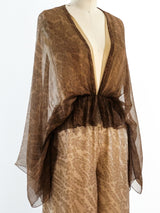 Ombre Silk Chiffon Jumpsuit Suit arcadeshops.com