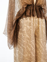 Ombre Silk Chiffon Jumpsuit Suit arcadeshops.com