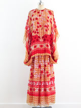 Silk Floral Caftan Ensemble Suit arcadeshops.com