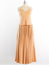 1980's Calvin Klein Blush Silk Halter Ensemble Suit arcadeshops.com