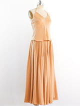 1980's Calvin Klein Blush Silk Halter Ensemble Suit arcadeshops.com