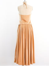 1980's Calvin Klein Blush Silk Halter Ensemble Suit arcadeshops.com