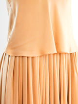 1980's Calvin Klein Blush Silk Halter Ensemble Suit arcadeshops.com