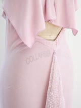 Lilac Jersey Open Back Ruffle Dress Dress arcadeshops.com