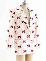 Perry Ellis Bow Print Blazer Jacket arcadeshops.com