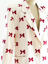 Perry Ellis Bow Print Blazer Jacket arcadeshops.com