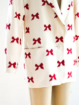 Perry Ellis Bow Print Blazer Jacket arcadeshops.com