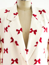 Perry Ellis Bow Print Blazer Jacket arcadeshops.com