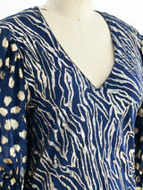 Judy Hornby Navy and Gold Dress Dress arcadeshops.com