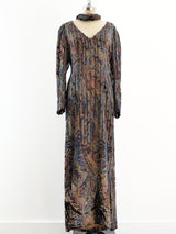 Pauline Trigere Devore Velvet Paisley Dress Dress arcadeshops.com