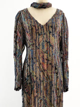 Pauline Trigere Devore Velvet Paisley Dress Dress arcadeshops.com