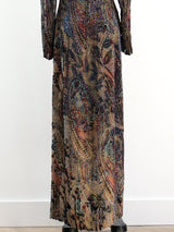 Pauline Trigere Devore Velvet Paisley Dress Dress arcadeshops.com