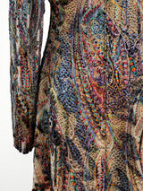 Pauline Trigere Devore Velvet Paisley Dress Dress arcadeshops.com