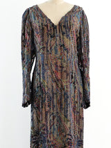 Pauline Trigere Devore Velvet Paisley Dress Dress arcadeshops.com
