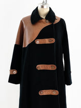 Roberta di Camerino Wool and Leather Coat Jacket arcadeshops.com