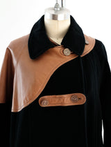 Roberta di Camerino Wool and Leather Coat Jacket arcadeshops.com