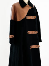 Roberta di Camerino Wool and Leather Coat Jacket arcadeshops.com