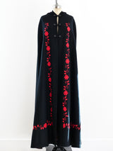 Wool Floral Embroidered Cape Jacket arcadeshops.com