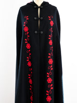 Wool Floral Embroidered Cape Jacket arcadeshops.com