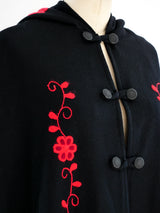 Wool Floral Embroidered Cape Jacket arcadeshops.com