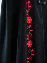 Wool Floral Embroidered Cape Jacket arcadeshops.com