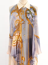 Nautical Printed Sleeveless Chiffon Ensemble Suit arcadeshops.com