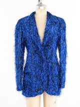 Krizia Blue Tinsel Jacket Jacket arcadeshops.com