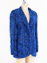 Krizia Blue Tinsel Jacket Jacket arcadeshops.com
