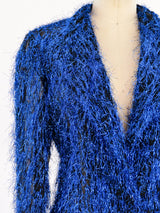 Krizia Blue Tinsel Jacket Jacket arcadeshops.com