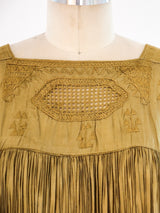 Sage Green Pleated Dress Dress arcadeshops.com