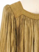 Sage Green Pleated Dress Dress arcadeshops.com