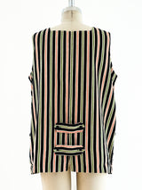 Striped Corduroy Sleeveless Top Top arcadeshops.com