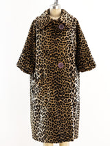 Faux Leopard Fur Swing Coat Jacket arcadeshops.com