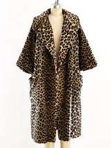 Faux Leopard Fur Swing Coat Jacket arcadeshops.com
