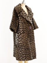 Faux Leopard Fur Swing Coat Jacket arcadeshops.com