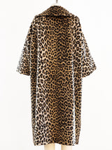 Faux Leopard Fur Swing Coat Jacket arcadeshops.com